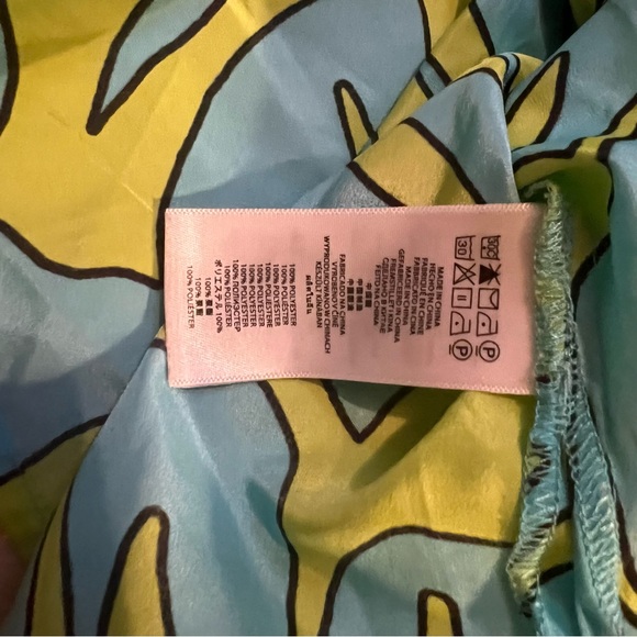 NWOT Michel Kors 3X Blue & Green Floral Pattern Tie Top - Picture 2 of 7